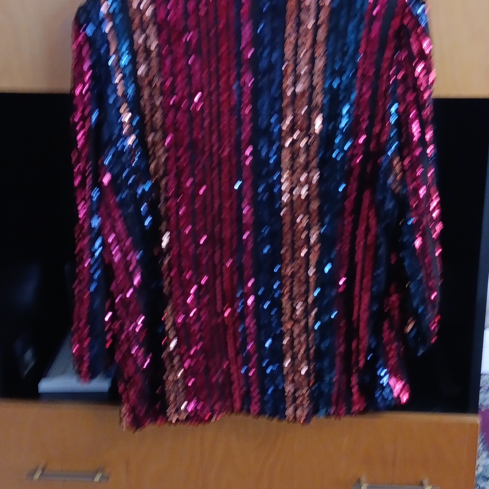 Sequin Striped Jacket - Multicolor - image 3